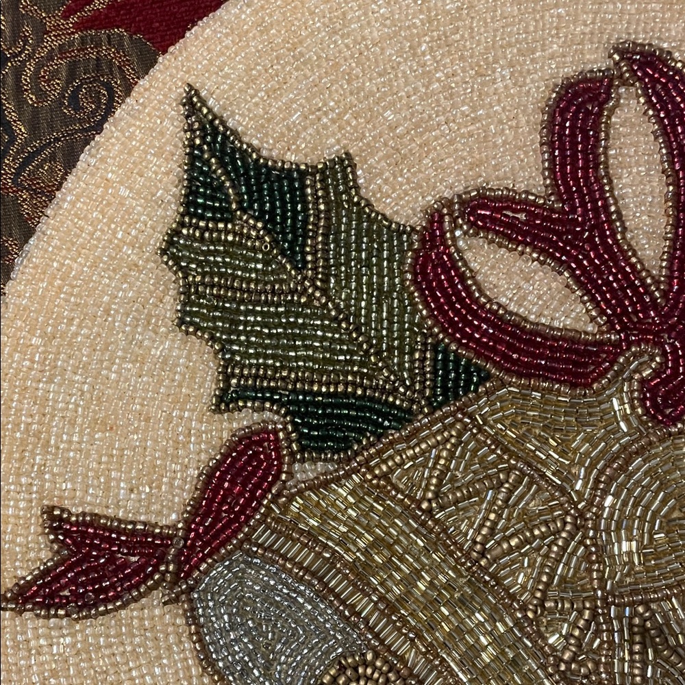 6 Nicole Miller Beaded Holiday Bells Placements - Picture 3 of 6